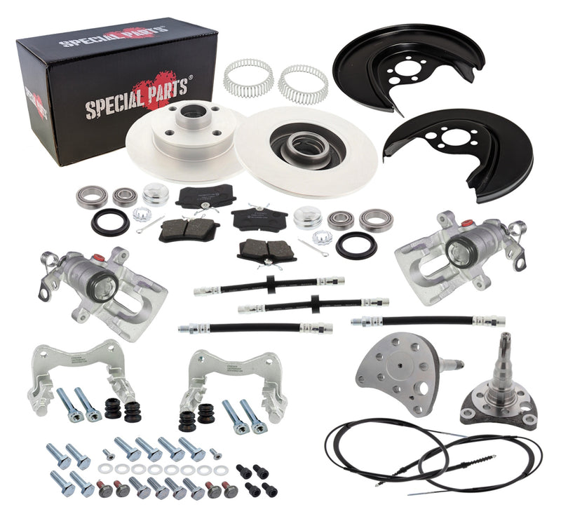 Kit de conversión de frenos de disco 4 x 100, eje trasero, VW Golf 1, 2, 3, freno de disco